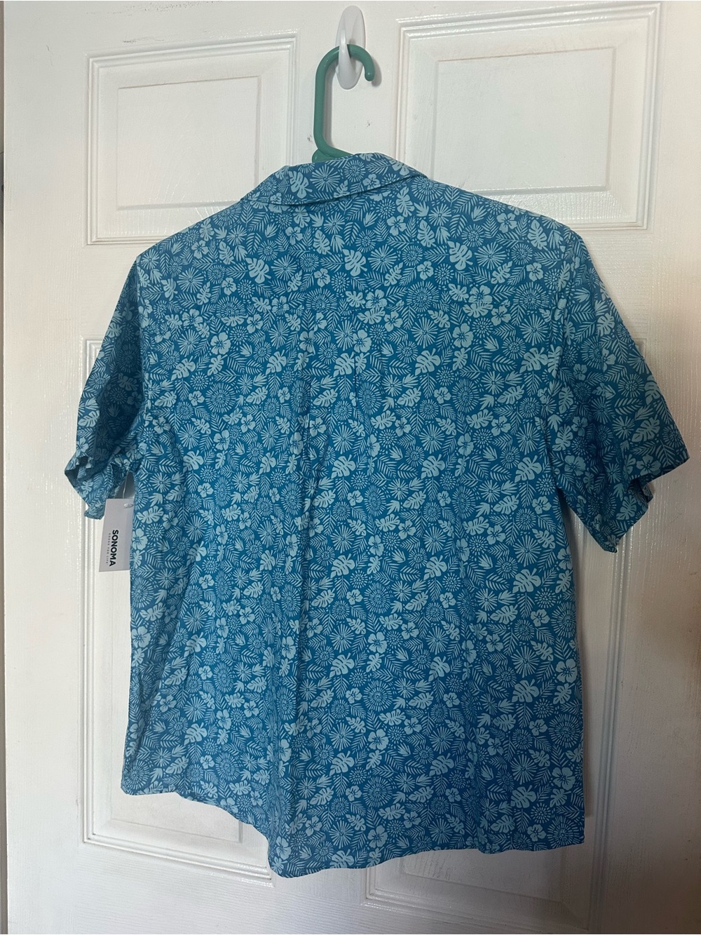 Kohl's Sonoma Blue Floral Short-Sleeve Button-Down Shirt Boys XL Husky